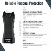Sabre Red S-1005-BK Stun Gun and Flashlight with Belt Holster